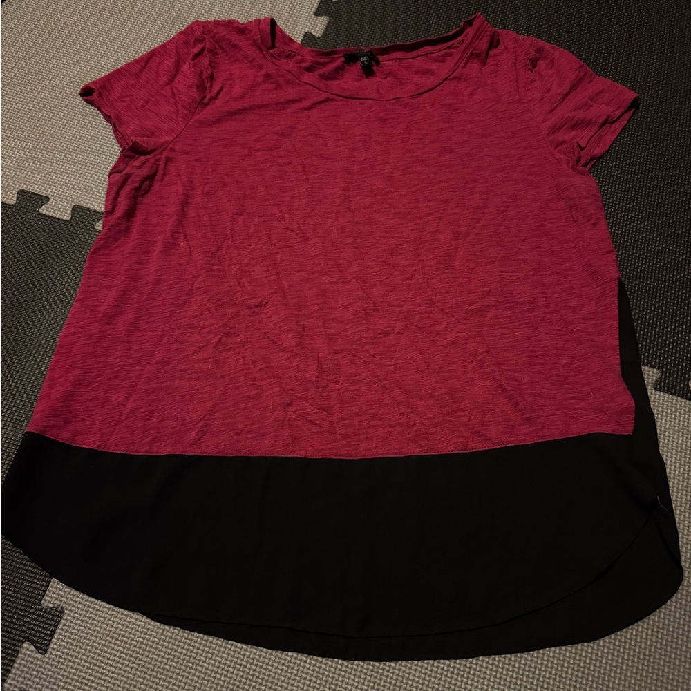 Express Maroon and Black Blouse